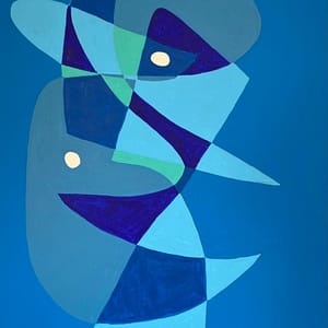 Retrato en Azules obra abstracta de Enrique Pichardo