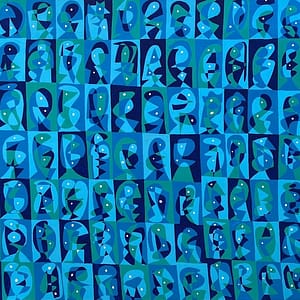 mosaico de cuerpos azules de enrique pichardo