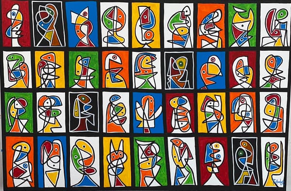 Trazos de color de Enrique Pichardo en la obra Mosaicos
