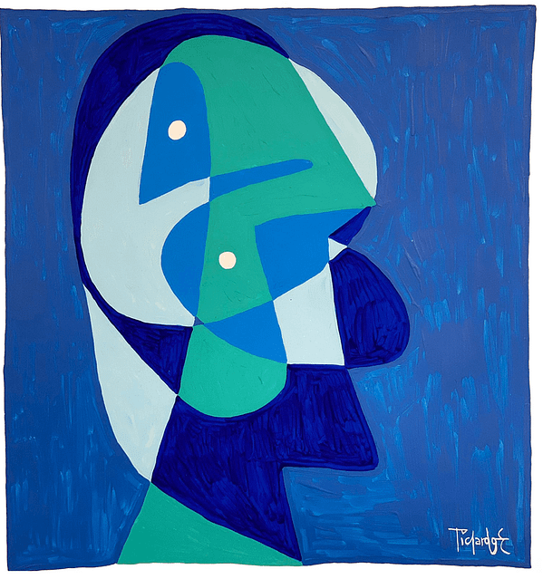 Retrato en azules-70x75cm-Enrique Pichardo-Baja