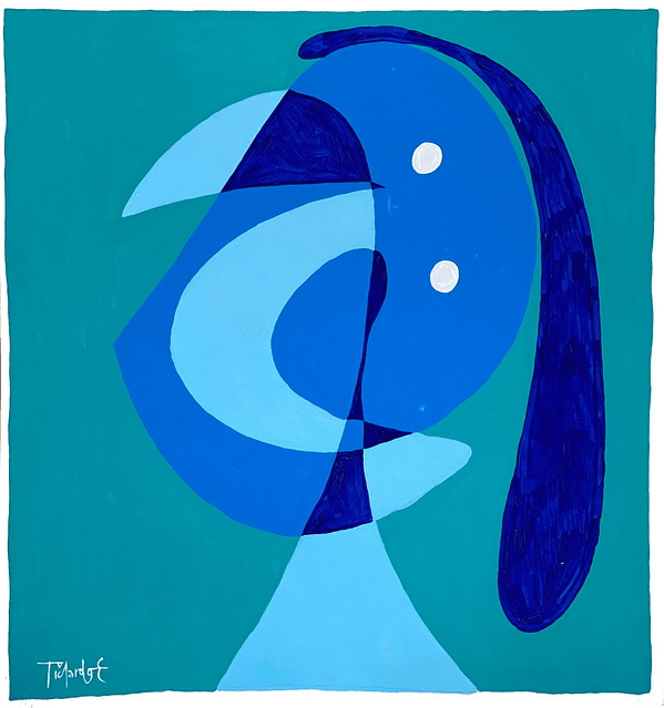 Retrato en azules fondo acua-70x75cm-Baja