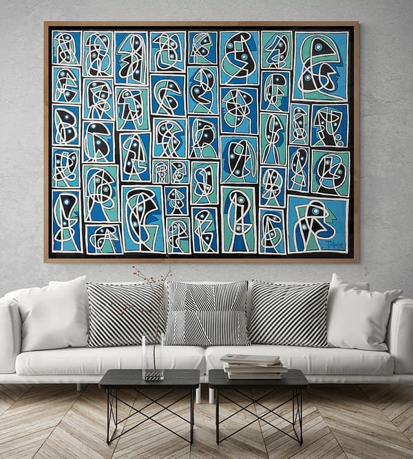 53417 Mosaico en azules 180x140cm Pichardo SHR