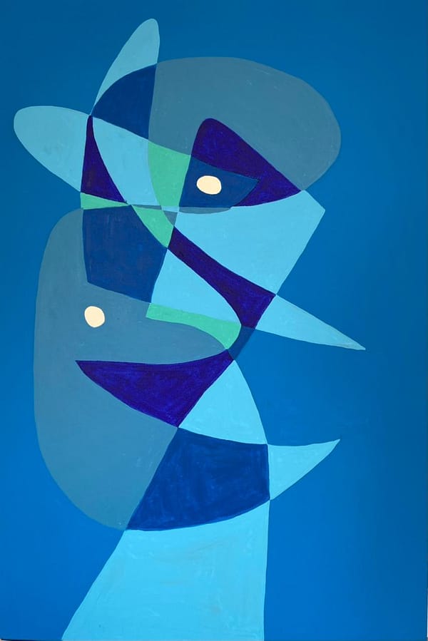 Retrato en Azules obra abstracta de Enrique Pichardo